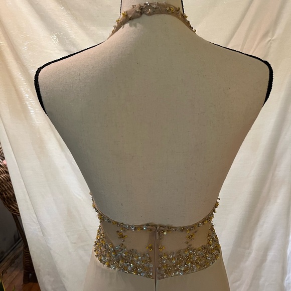 Vintage sheer beaded halter gown ✨ - Picture 9 of 13